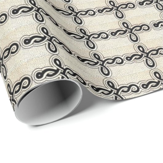 Papier Cadeau impression de courbes (Coin rond)