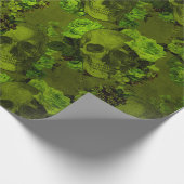 Papier Cadeau Impression de crâne floral gothique Halloween rust (Coin)