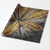 Papier Cadeau Impression de feuille de châtaignier d'automne Art (Déroulé)
