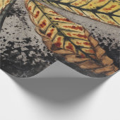 Papier Cadeau Impression de feuille de châtaignier d'automne Art (Coin)