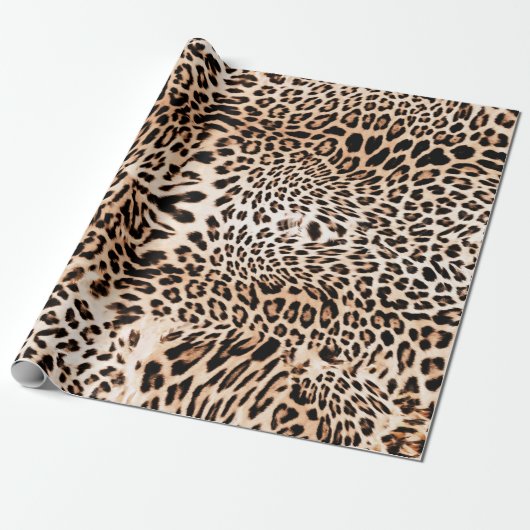 Papier Cadeau Impression de fourrure Leopard (Déroulé)