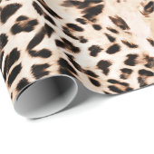 Papier Cadeau Impression de fourrure Leopard (Coin rond)