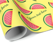 Papier Cadeau Impression de fruit de pastèque d'été tropical per (Coin rond)