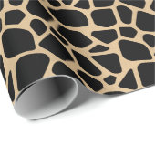 Papier Cadeau Impression de girafe Brown noire (Coin rond)
