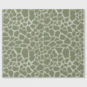 Papier Cadeau Impression de girafe verte Sage (Plat)
