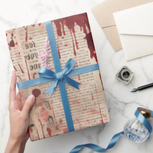 Papier Cadeau Impression de journal ensanglantée