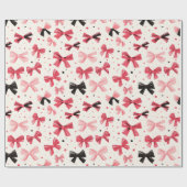 Papier Cadeau Impression de la corbeille rose et noire (Plat)