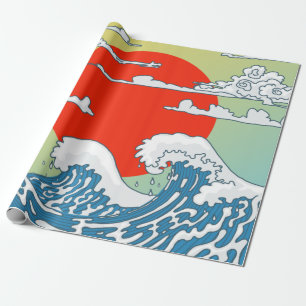Papier Cadeau Impression de la toile de la vague japonaise