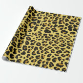 Papier Cadeau Impression de motif de peau d'animal léopard (Déroulé)