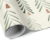 Papier Cadeau Impression de Noël de l'arbre Abstrait (Coin rond)