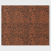 Papier Cadeau Impression de peau de léopard orange (Plat)