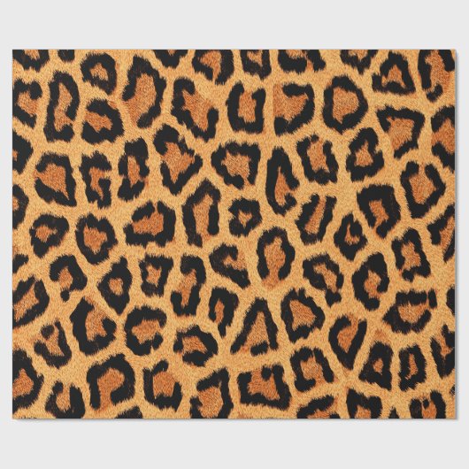 Papier Cadeau Impression de peau de léopard orange (Plat)