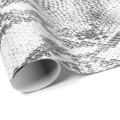 Papier Cadeau Impression de peau de serpent blanc (Coin rond)