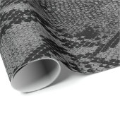 Papier Cadeau Impression de peau de serpent gris (Coin rond)