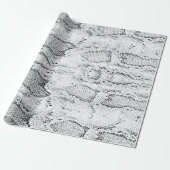 Papier Cadeau Impression de peau de serpent Python blanc (Déroulé)