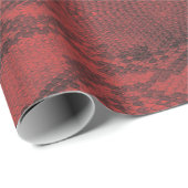 Papier Cadeau Impression de peau de serpent rouge (Coin rond)