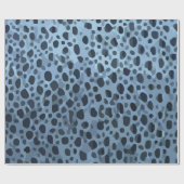 Papier Cadeau Impression de poisson bleu et noir (Plat)