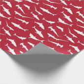 Papier Cadeau Impression de requins rouges et blancs (Coin)