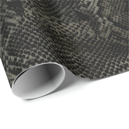 Papier Cadeau Impression de serpent noir (Coin rond)