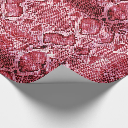 Papier Cadeau Impression de serpent rose chaud (Coin)
