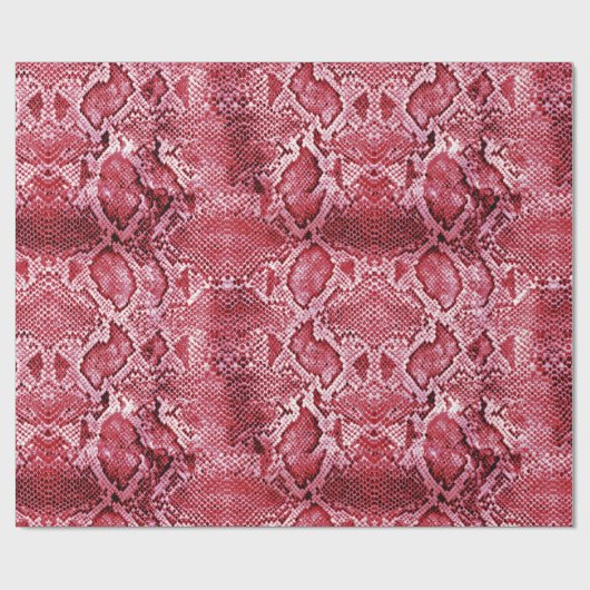 Papier Cadeau Impression de serpent rose chaud (Plat)