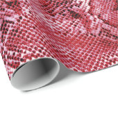 Papier Cadeau Impression de serpent rose chaud (Coin rond)