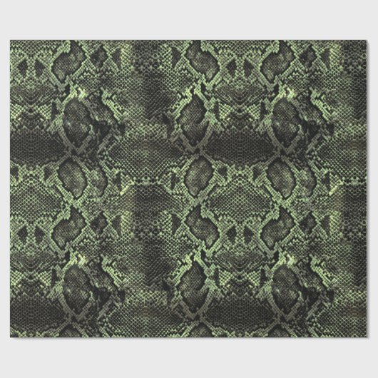 Papier Cadeau Impression de serpent vert (Plat)