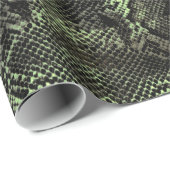 Papier Cadeau Impression de serpent vert (Coin rond)