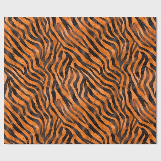 Papier Cadeau Impression de tigre d'aquarelle (Plat)