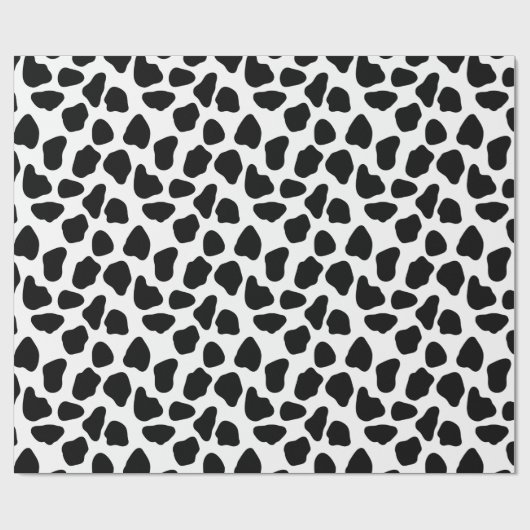 Papier Cadeau Impression de vache noire et blanche (Plat)