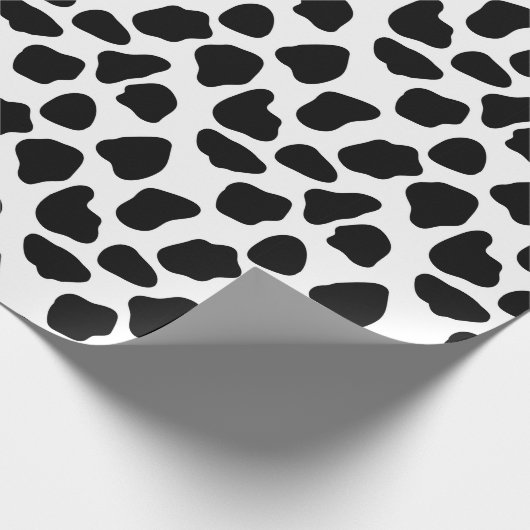Papier Cadeau Impression de vache noire et blanche (Coin)
