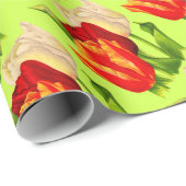 Papier Cadeau impression des tulipes (Coin rond)
