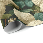 Papier Cadeau Impression d'hydrangea délicate minimaliste (Coin rond)