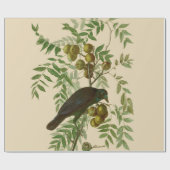 Papier Cadeau Impression d'oiseau Grackle violet d'Audubon Botan (Plat)