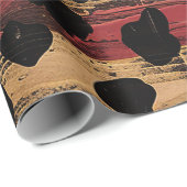 Papier Cadeau Impression drapeau américain rustique léopard (4) (Coin rond)