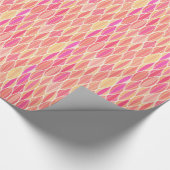 Papier Cadeau Impression du ruban du milieu du siècle - rose, co (Coin)
