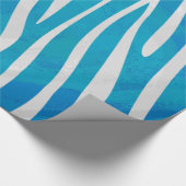 Papier Cadeau Impression en bleu et blanc Zebra (Coin)