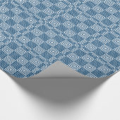Papier Cadeau Impression en bleu profond et en blanc (Coin)