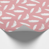 Papier Cadeau Impression en plumes blanches sur coque rose (Coin)