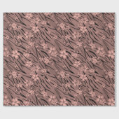 Papier Cadeau Impression florale de tigre (Plat)