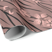 Papier Cadeau Impression florale de tigre (Coin rond)