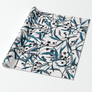Papier Cadeau Impression florale. Ornement Courbes naturelles. M