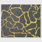 Papier Cadeau Impression Giraffe noir et jaune (Plat)