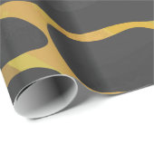 Papier Cadeau Impression Giraffe noir et jaune (Coin rond)