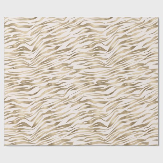 Papier Cadeau Impression Gold Zebra (Plat)