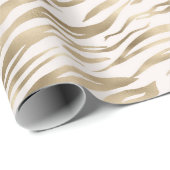 Papier Cadeau Impression Gold Zebra (Coin rond)