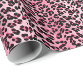 Papier Cadeau Impression guépard rose RAB Rockabilly (Coin rond)