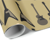 Papier Cadeau Impression Guitare vintage de luxe (Coin rond)