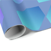 Papier Cadeau Impression Hexagone de dégradé bleu (Coin rond)