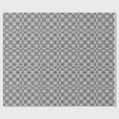 Papier Cadeau Impression Japonaise Noir Et Blanc (Plat)